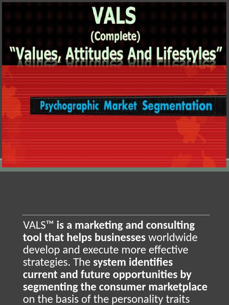 VALS: Insights into Consumer Behavior | PDF | Behavior | Consumer Behaviour