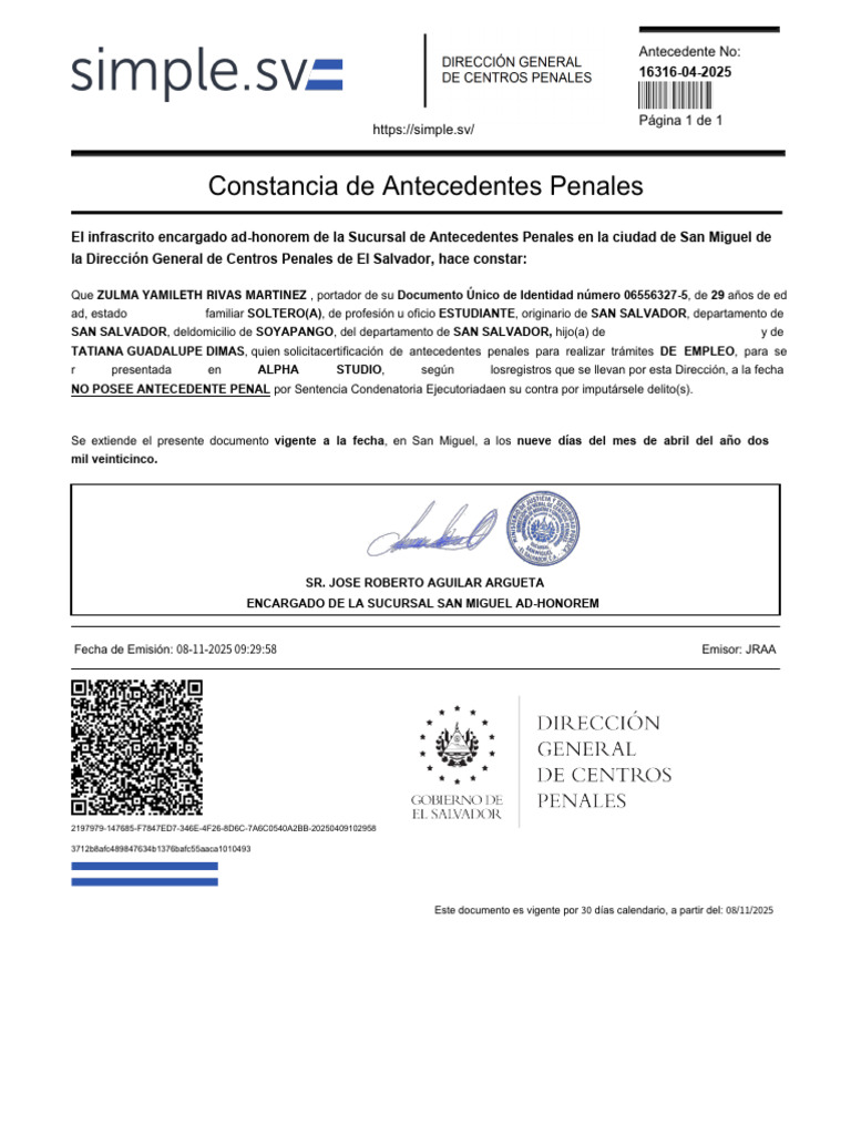 Certificación de Antecedentes Penales | PDF