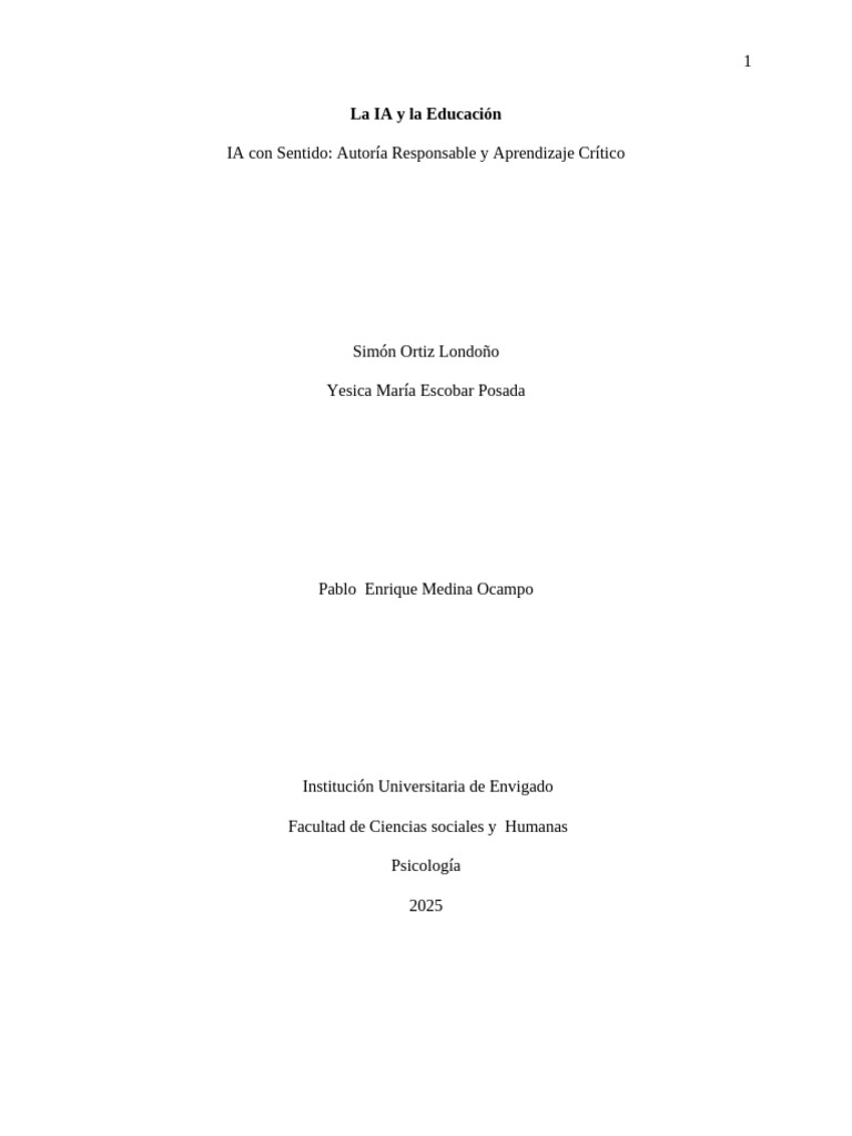 Ética y Uso Responsable de IA en Educación | PDF | Inteligencia ...