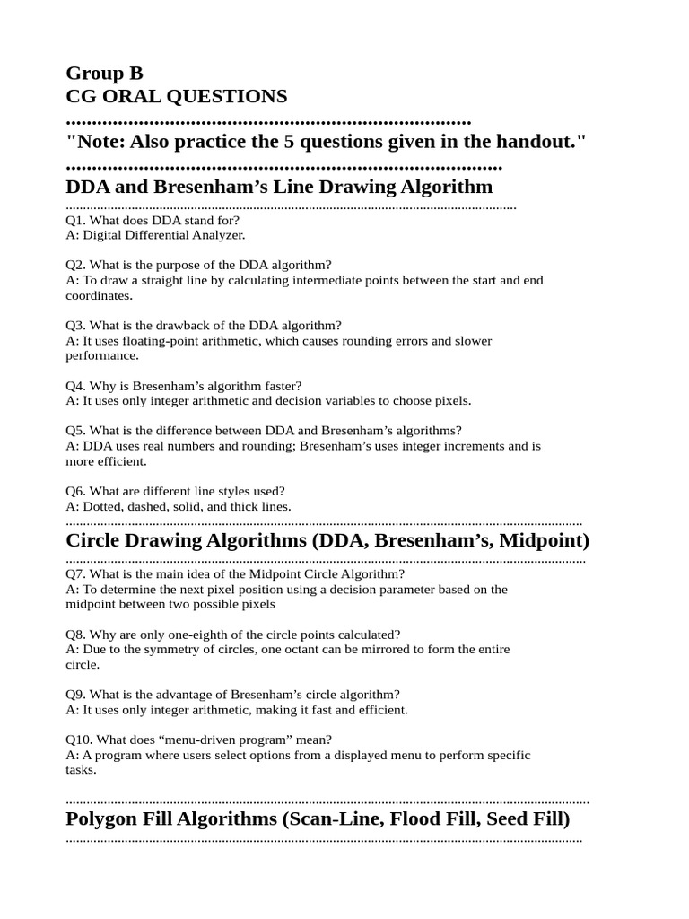 Line and Circle Drawing Algorithms | PDF | Geometry | Euclidean Geometry