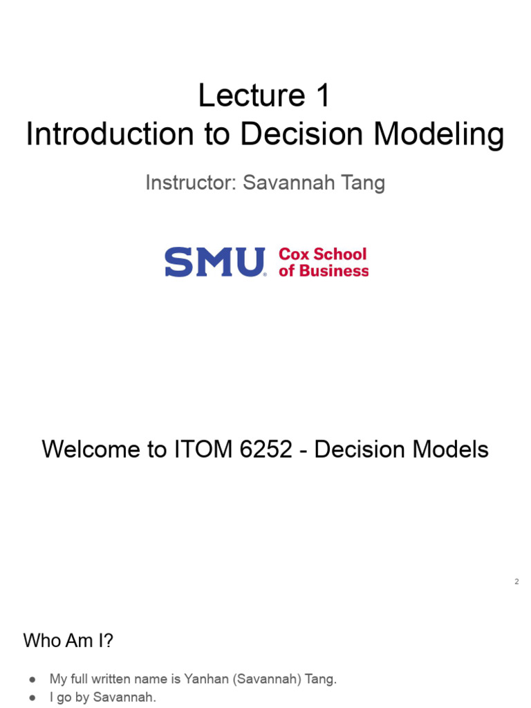 Introduction to Decision Modeling Course | PDF | Mathematical ...