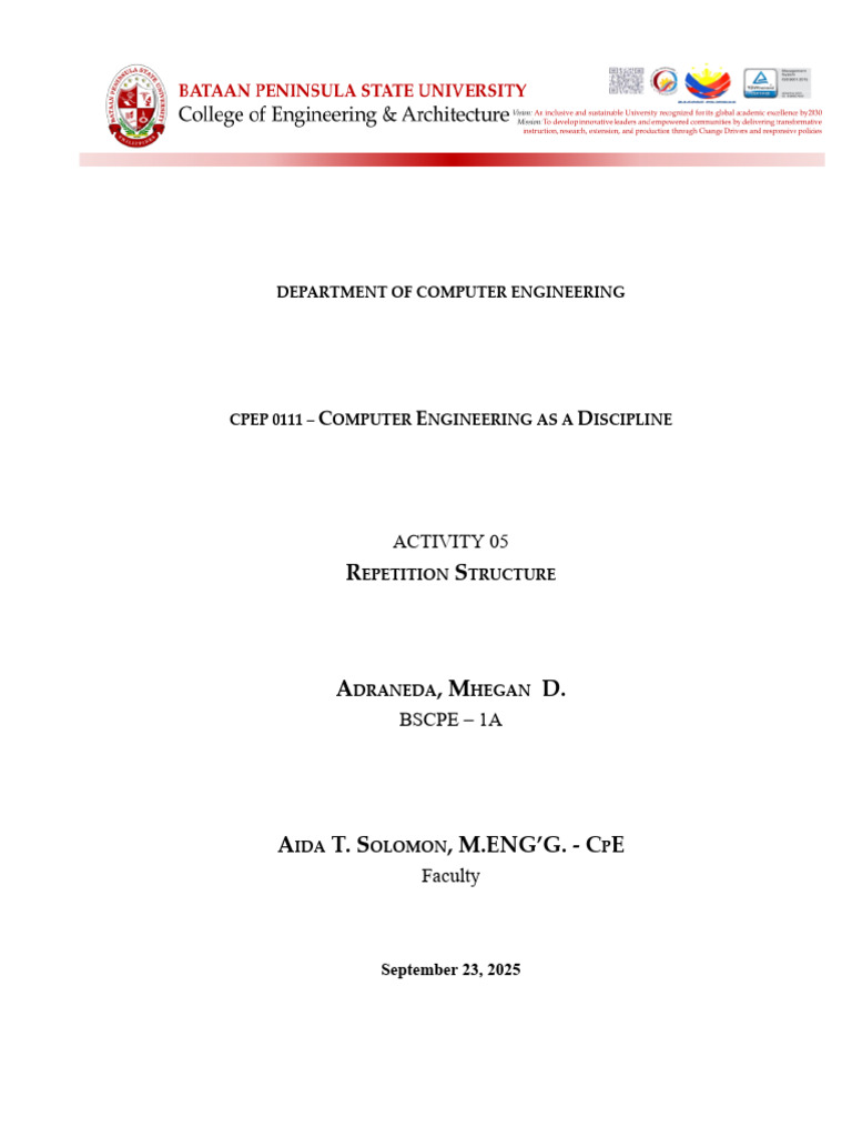 Computer Engineering Repetition Structure | PDF