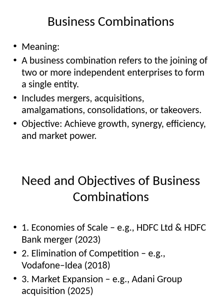 Understanding Business Combinations in India | PDF | Mergers And ...