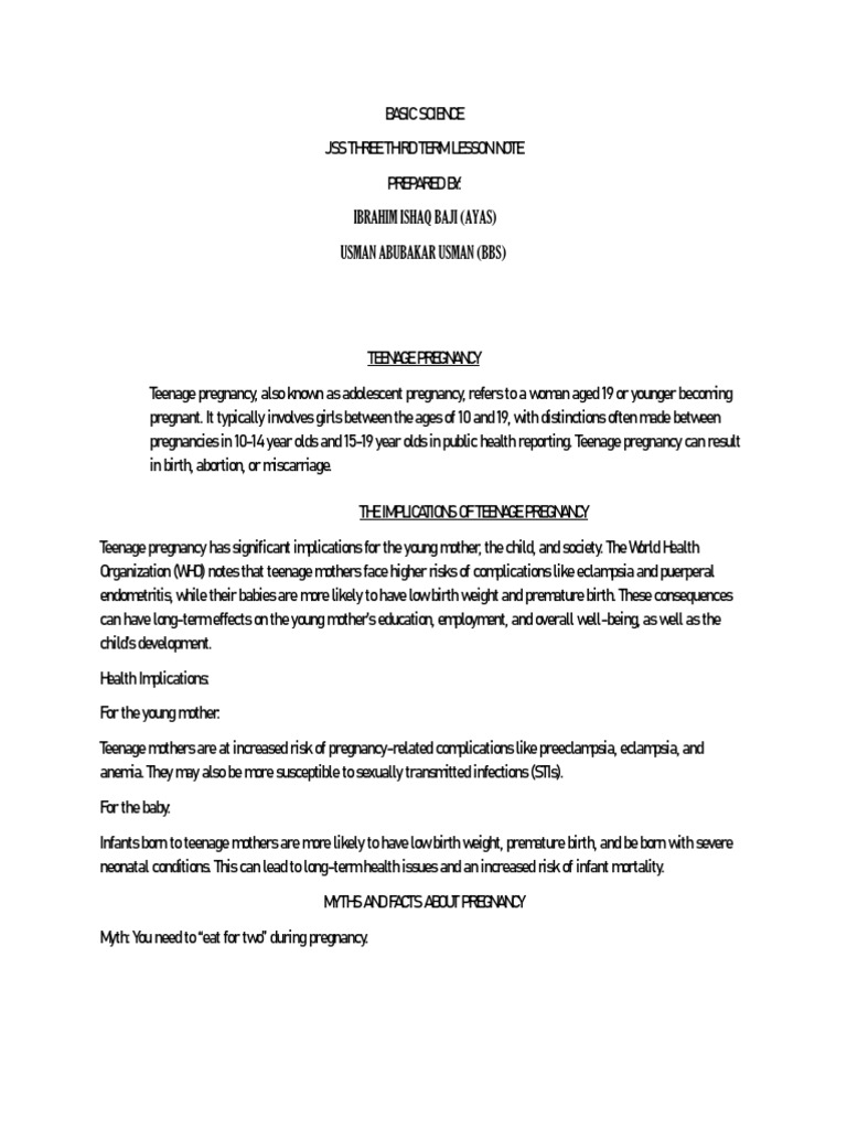 Jss 3 Basic Science Third Term | PDF | Radioactive Decay | Abortion