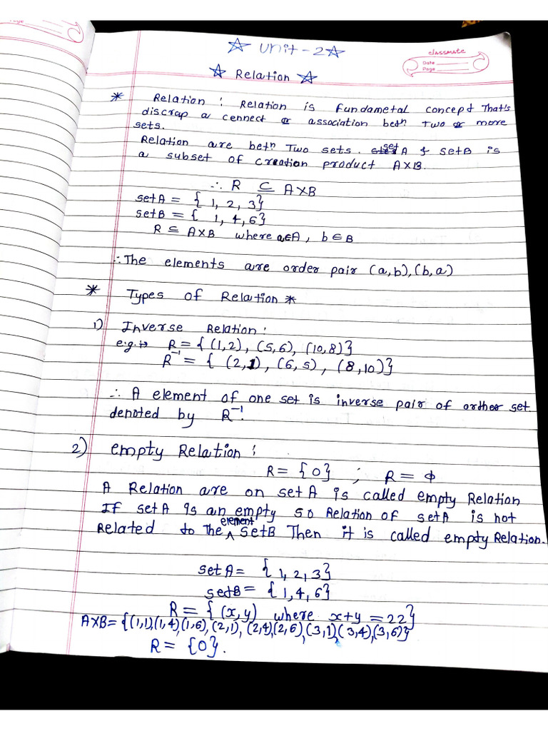 Math 3 (Unit 2 (Relation) ) | PDF