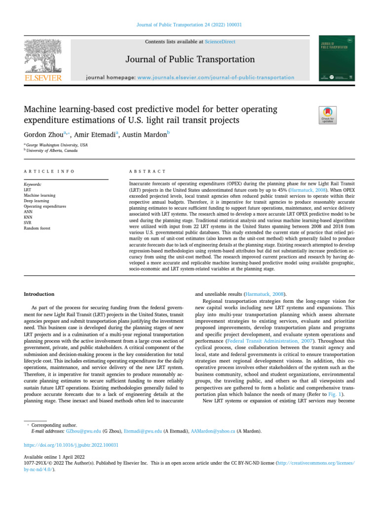 Machine Learning Based Cost Predictive Model For Better 2022 Journal of ...