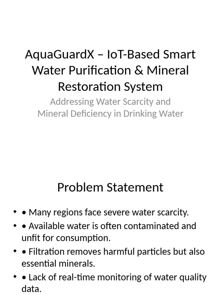 IoT Smart Water Purification System | PDF