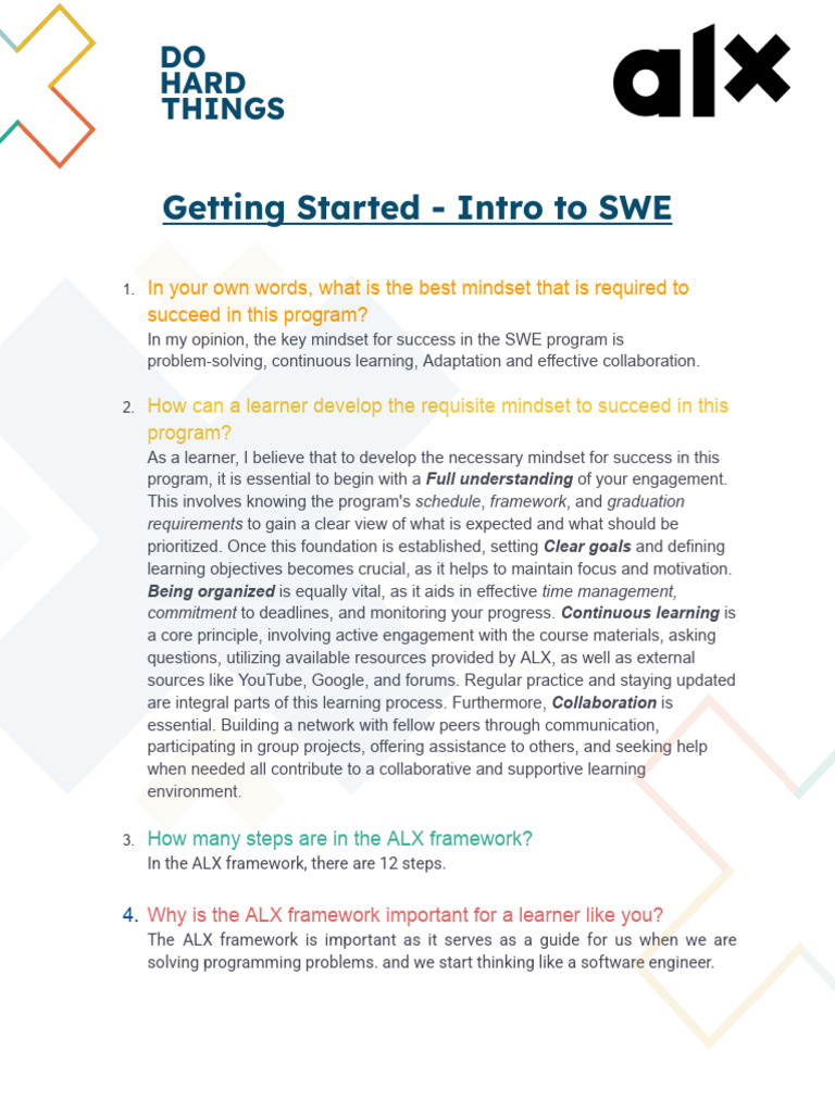 Getting Started - Intro To SWE | PDF | Learning | Cognition