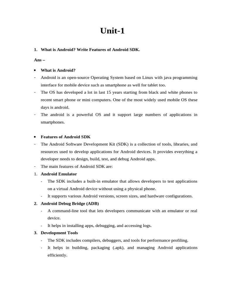 Unit-1 MAD | PDF | Android (Operating System) | Mobile App