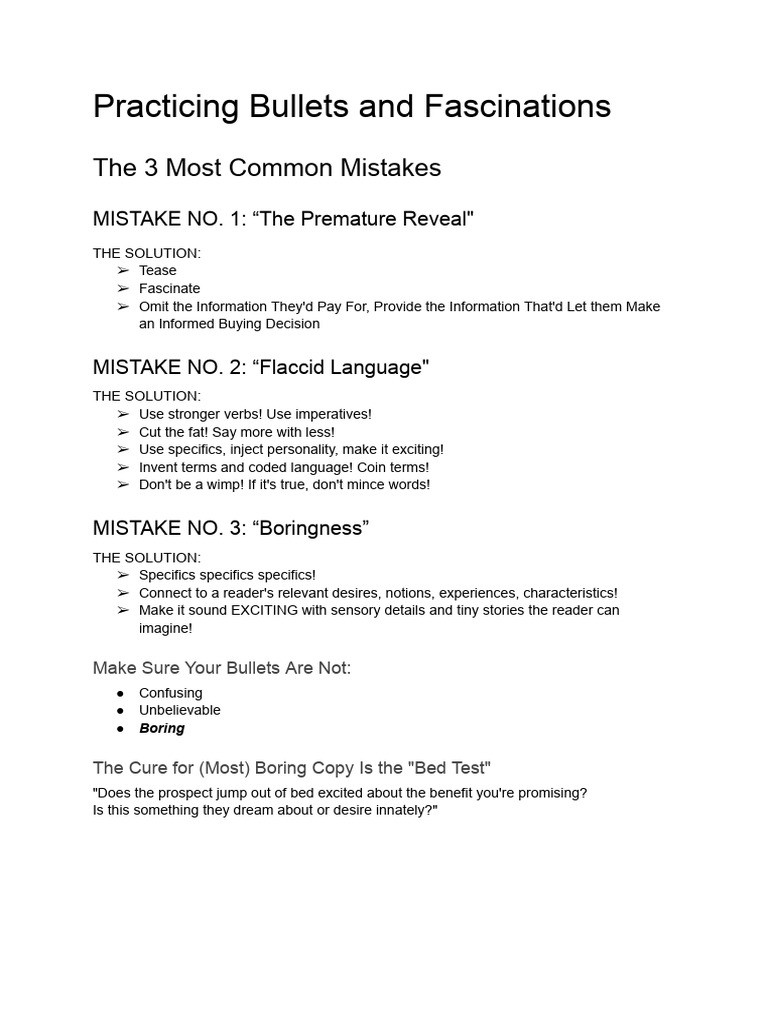 Mastering Compelling Copywriting Bullets | PDF