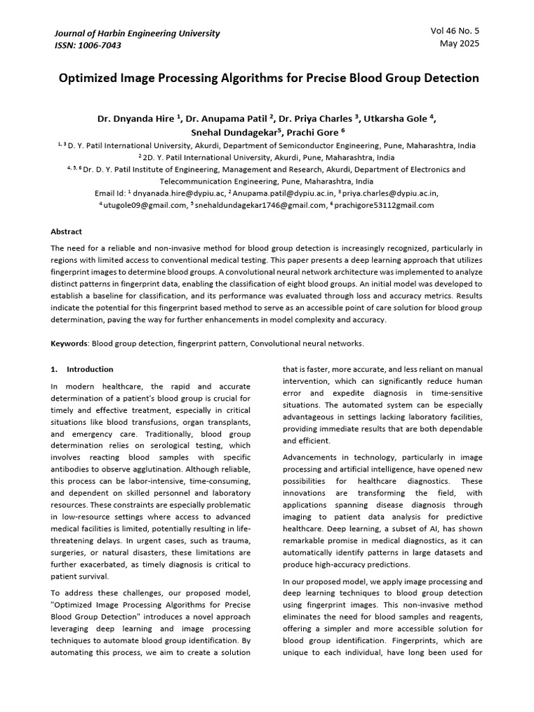 Deep Learning for Blood Group Detection | PDF | Deep Learning | Fingerprint