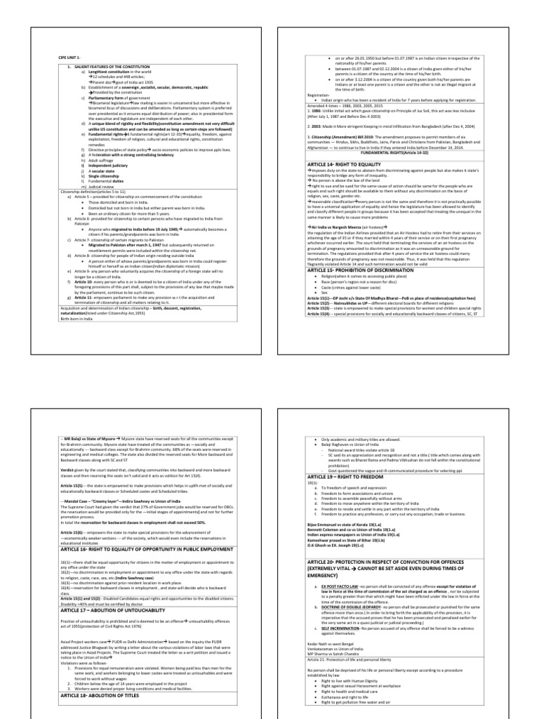 Short Notes | PDF | Presidents Of The United States | American Government