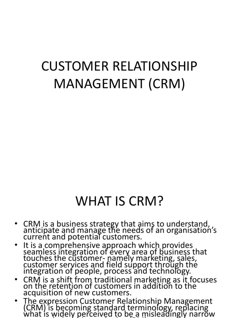 Understanding Customer Relationship Management | PDF | Customer ...