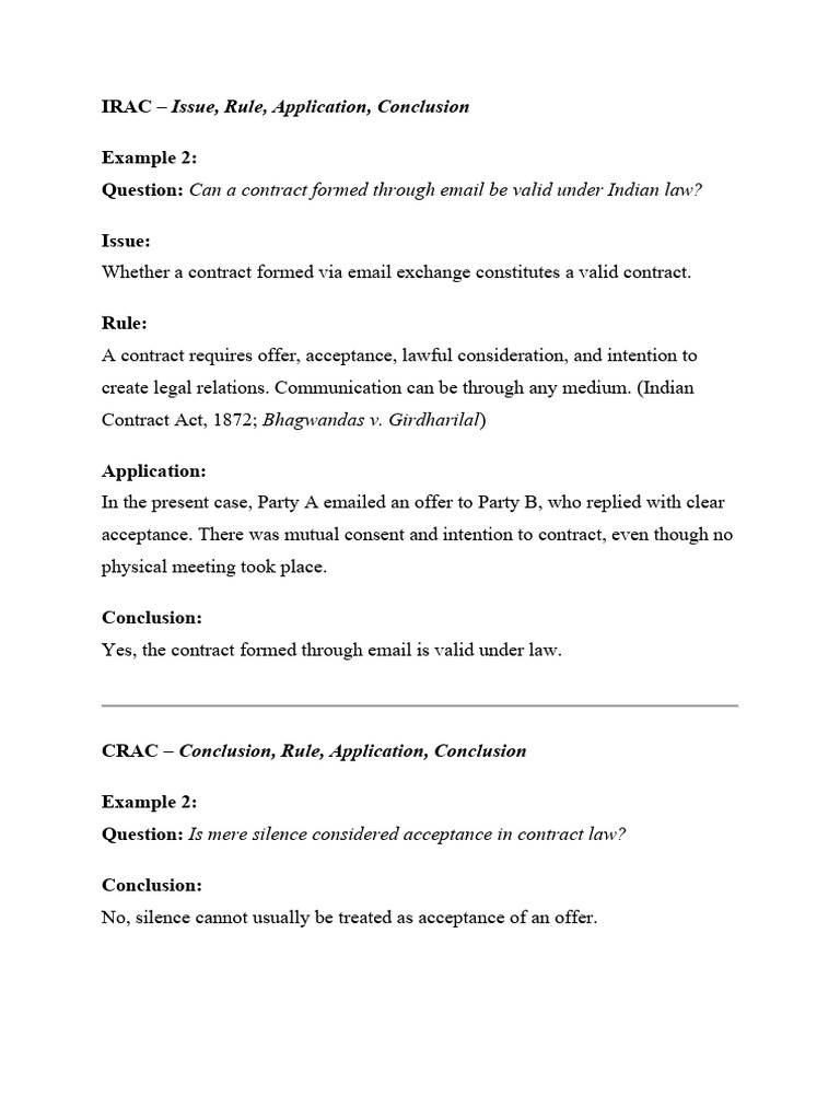 IRAC and Other Examples | PDF | Leasehold Estate | Eviction