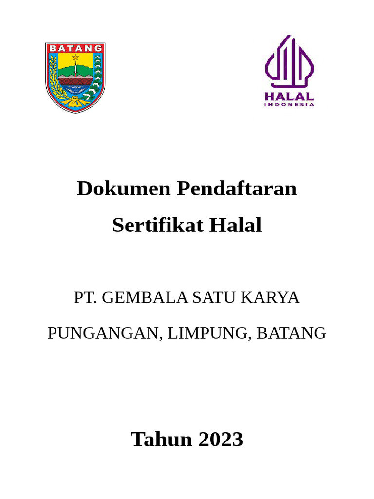 Pendaftaran Sertifikat Halal 2023 | PDF