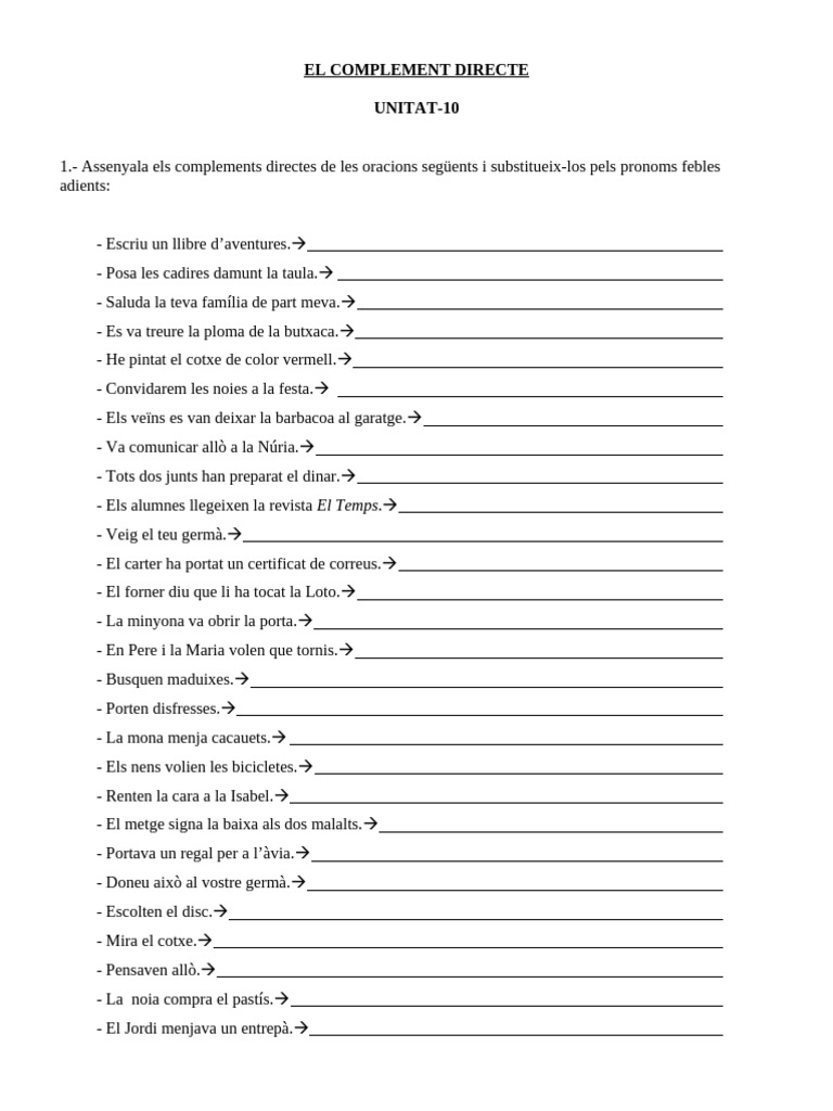 Complement Directe. | PDF
