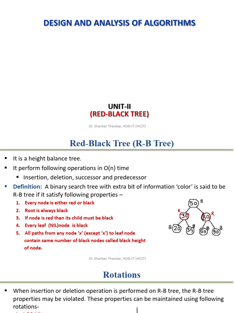Red-Black Tree Design and Operations | PDF | Theoretical Computer ...