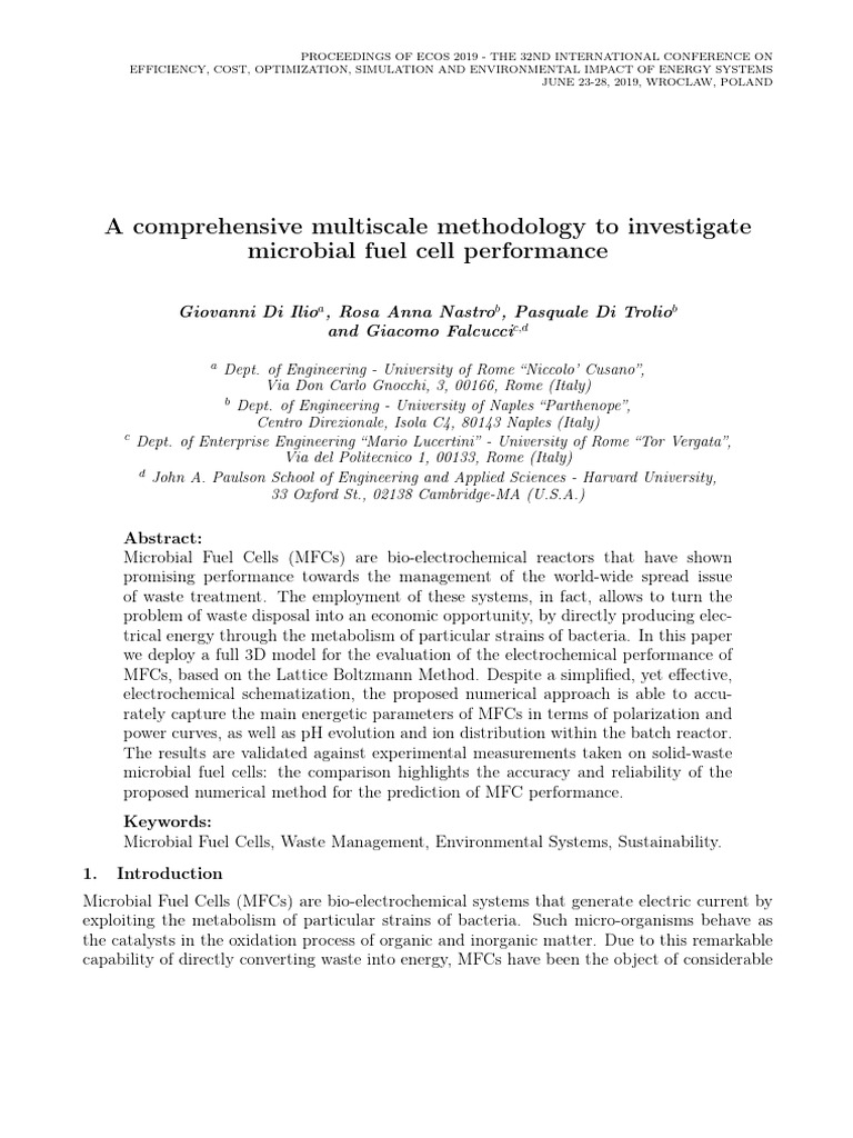 3D Modeling of Microbial Fuel Cells | PDF | Electrode | Anode