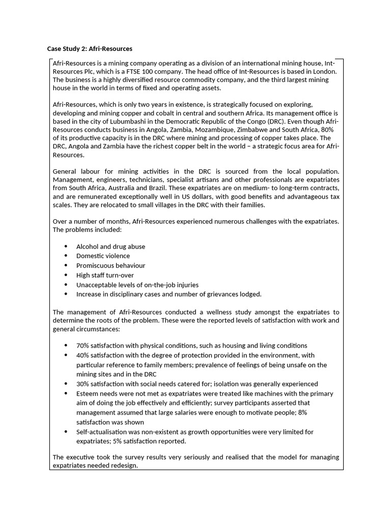 Case Study - Afri Resources | PDF | Democratic Republic Of The Congo