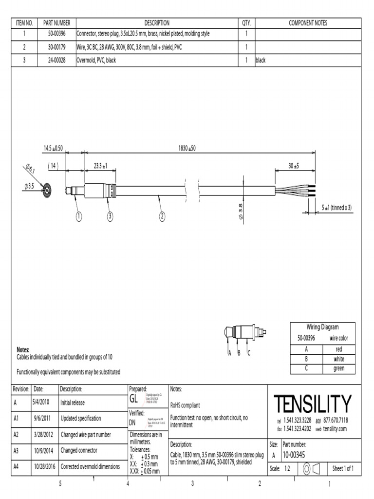 Stereo Plug Cable Specifications Guide | PDF | Electrical Connector ...