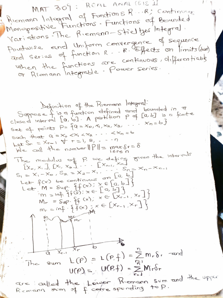 MTH309 Real Analysis 2 | PDF