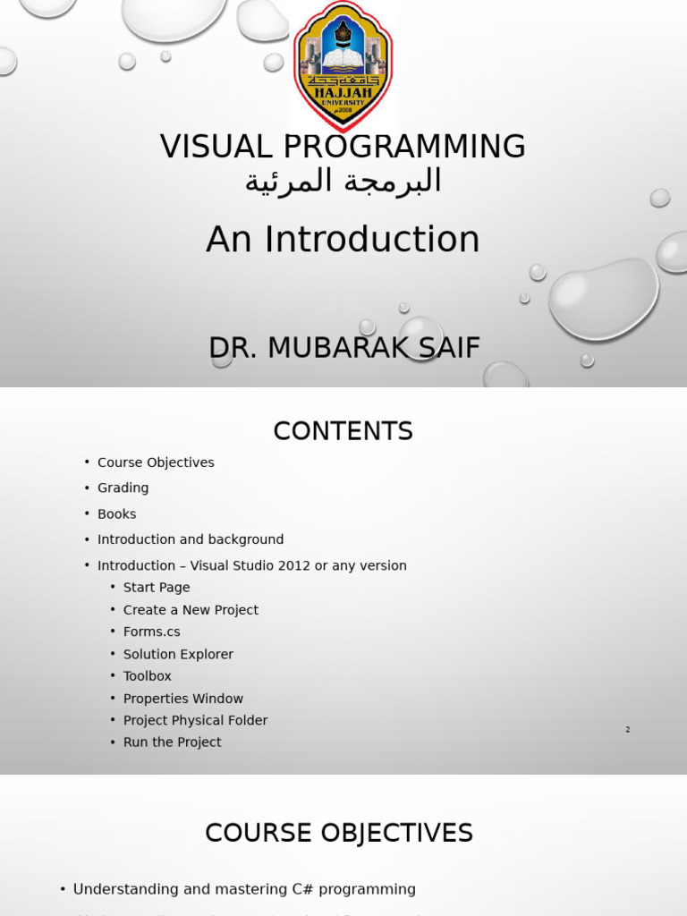 Visual Programming with C# Overview | PDF | C Sharp (Programming ...