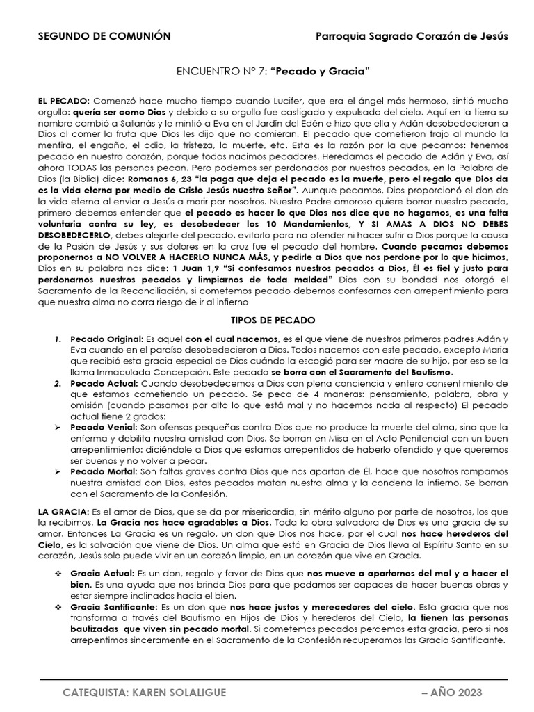 Pecado y Gracia en la Fe Cristiana | PDF | Pecado | Gracia divina