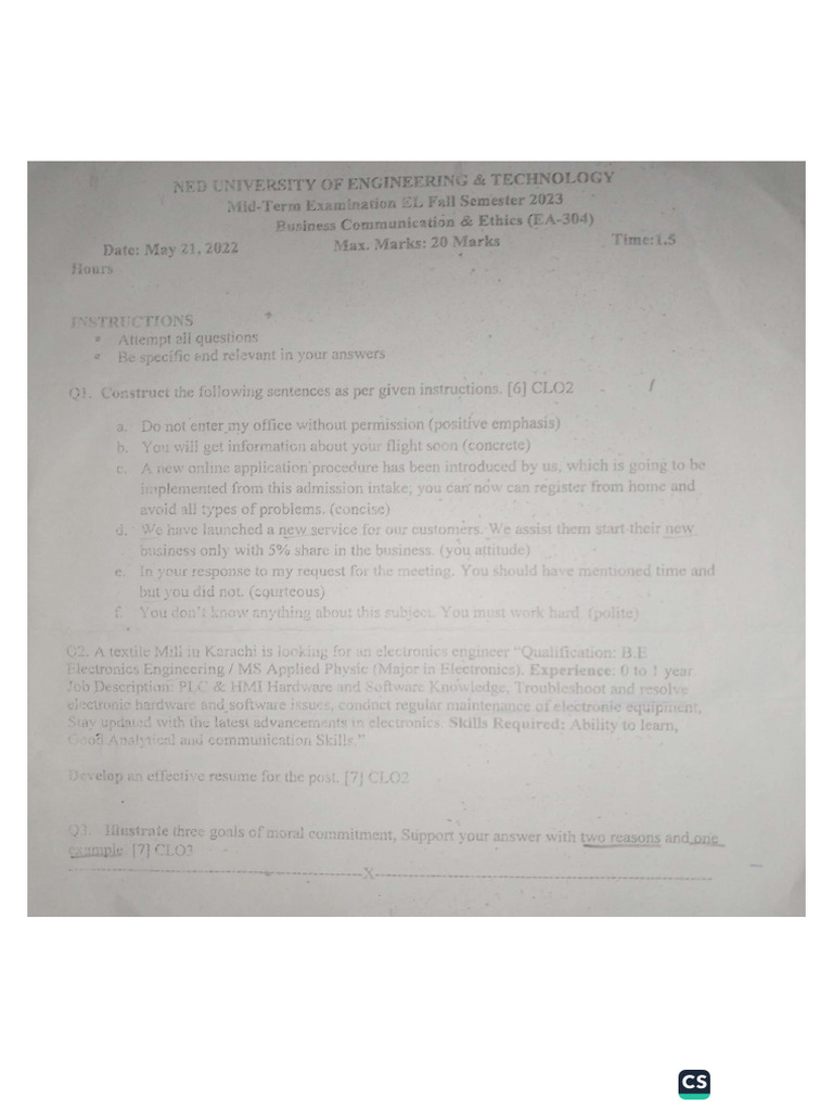 6th Semester Mids and Final Batch 2021 | PDF