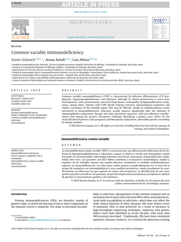 Understanding Common Variable Immunodeficiency | PDF | Autoimmune ...