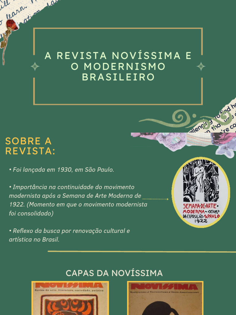 A Revista Novíssima e o Modernismo Brasileiro | PDF