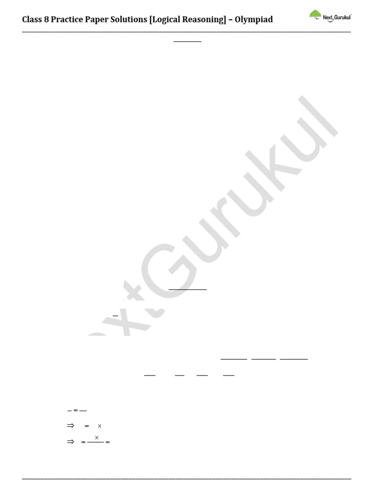 Class 8 Logical Reasoning Solutions | PDF