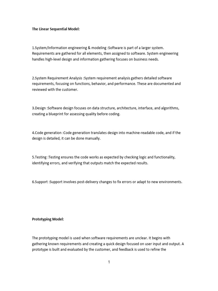 Software Development Models Explained | PDF | Software Testing ...