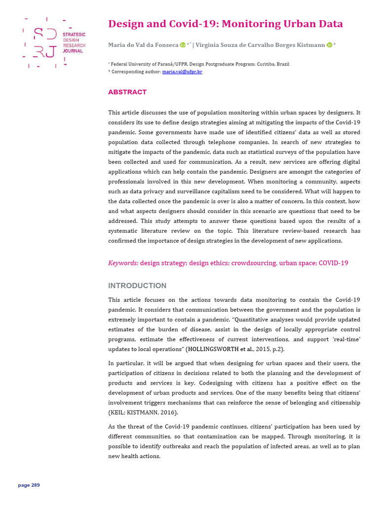 Design and Covid 19 Monitoring Urban Dat | PDF | Pandemic | Artificial ...