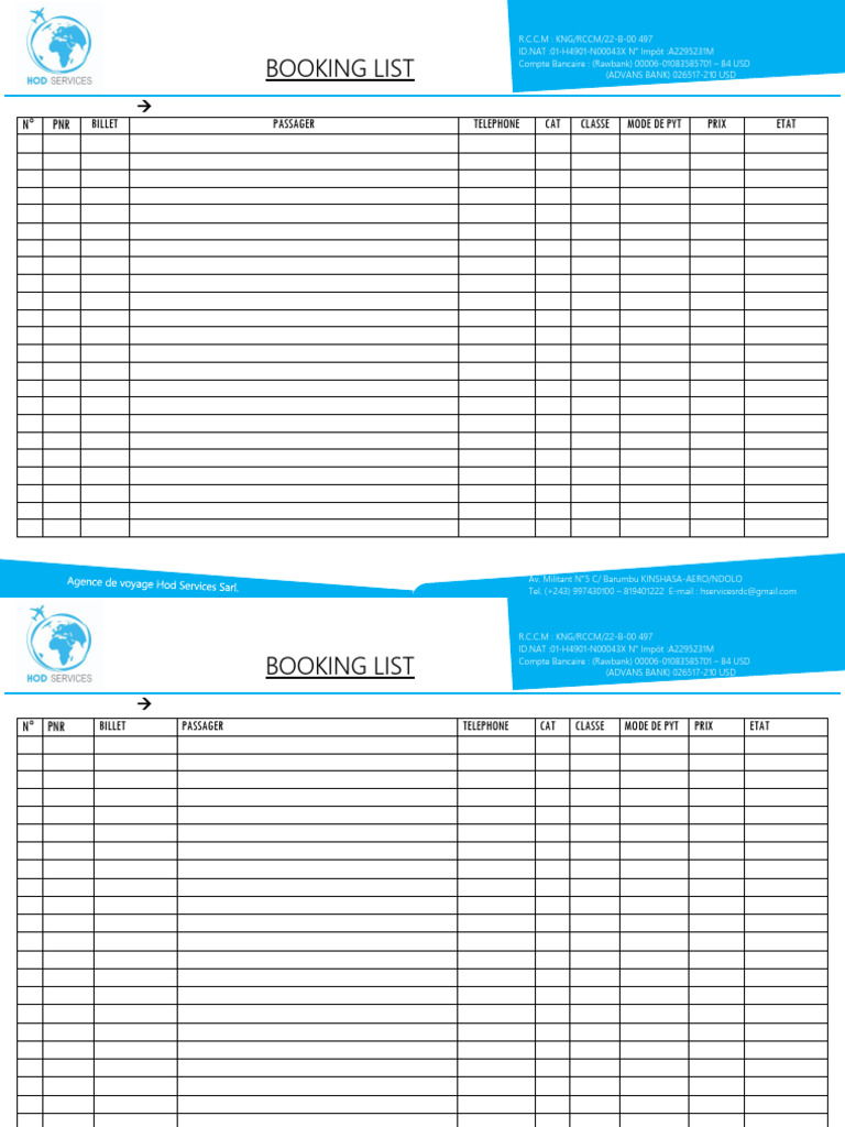 Bookinglist 042600 | PDF
