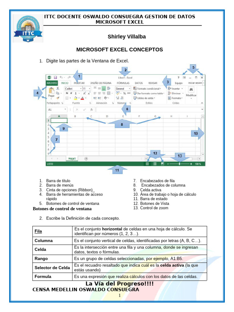 Conceptos Clave de Microsoft Excel | PDF | Hoja de cálculo | Microsoft ...