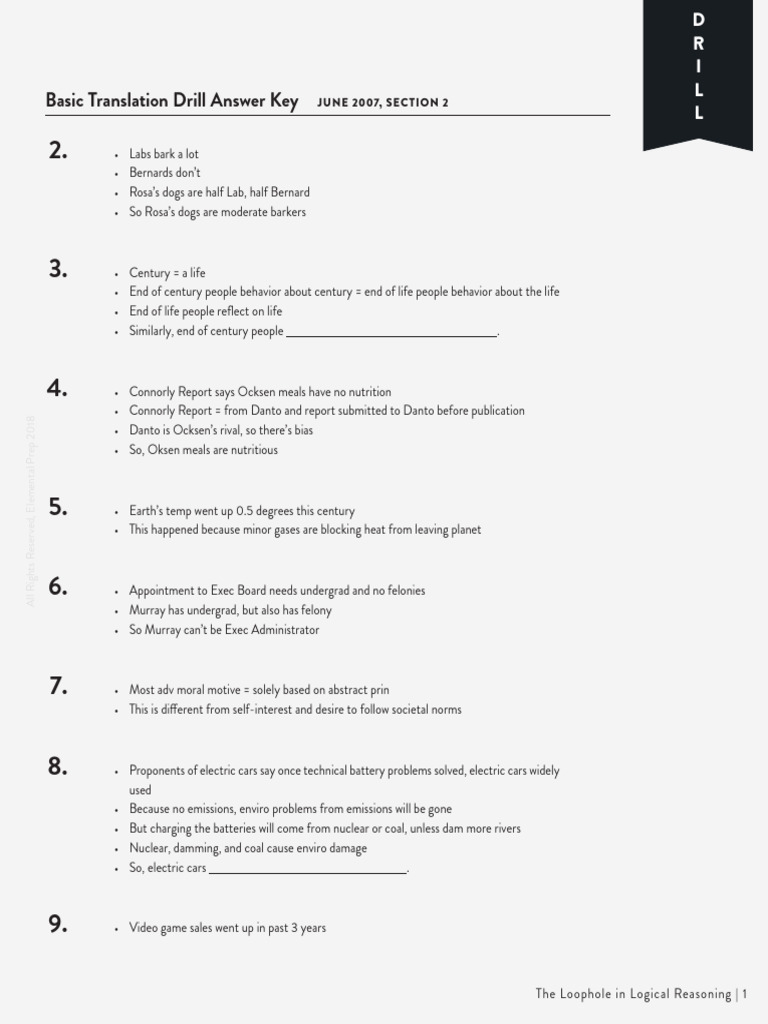 Basic Translation Drill Answer Key | PDF | Science