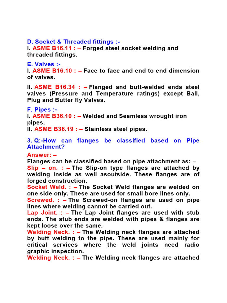 ASME Standards for Fittings, Valves, and Pipes | PDF | Pipe (Fluid ...