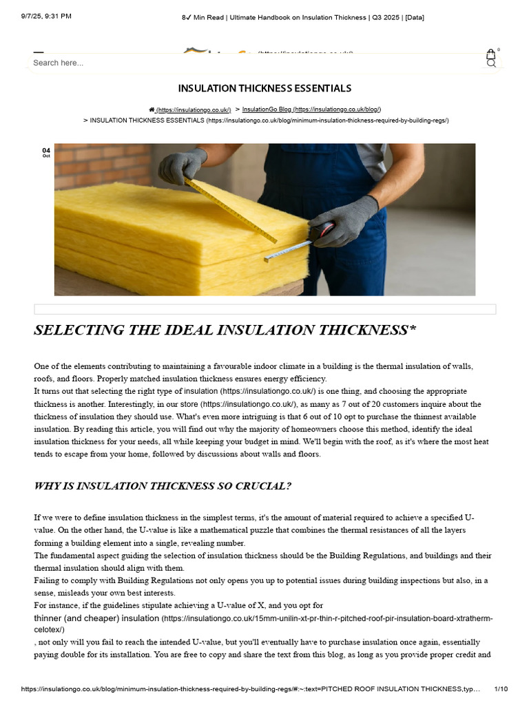 Ideal Insulation Thickness Guide | PDF | Building Insulation | Thermal ...