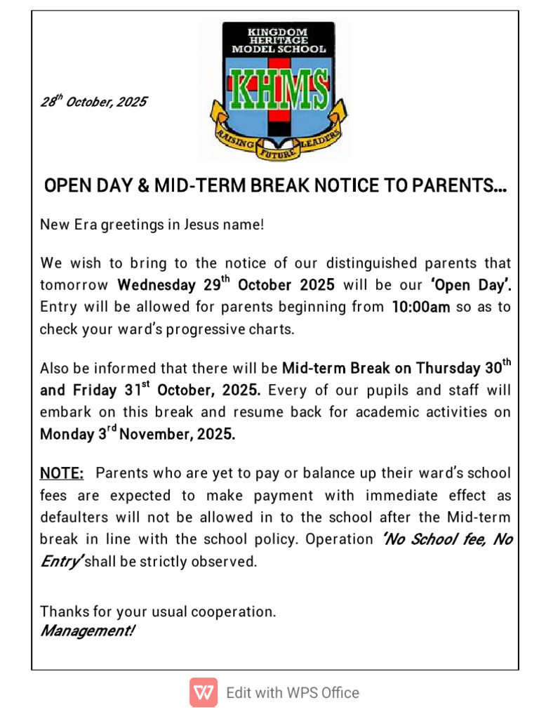 Mid Term Notice | PDF