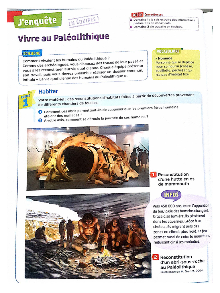 Vivre Au Paléolithique. Docs | PDF