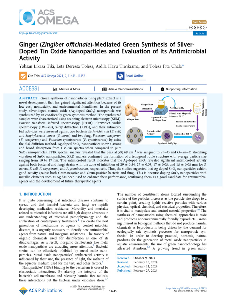Green Synthesis of Ag-Doped SnO2 Nanoparticles | PDF | Nanoparticle ...
