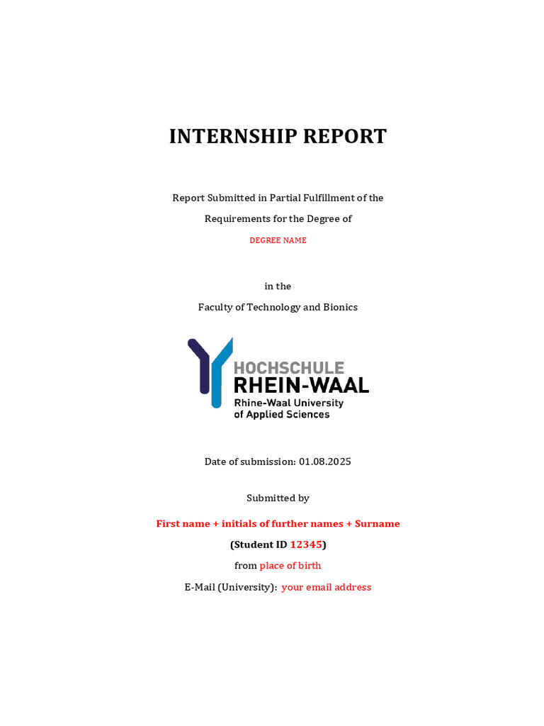 Internship Report for Technology Degree | PDF