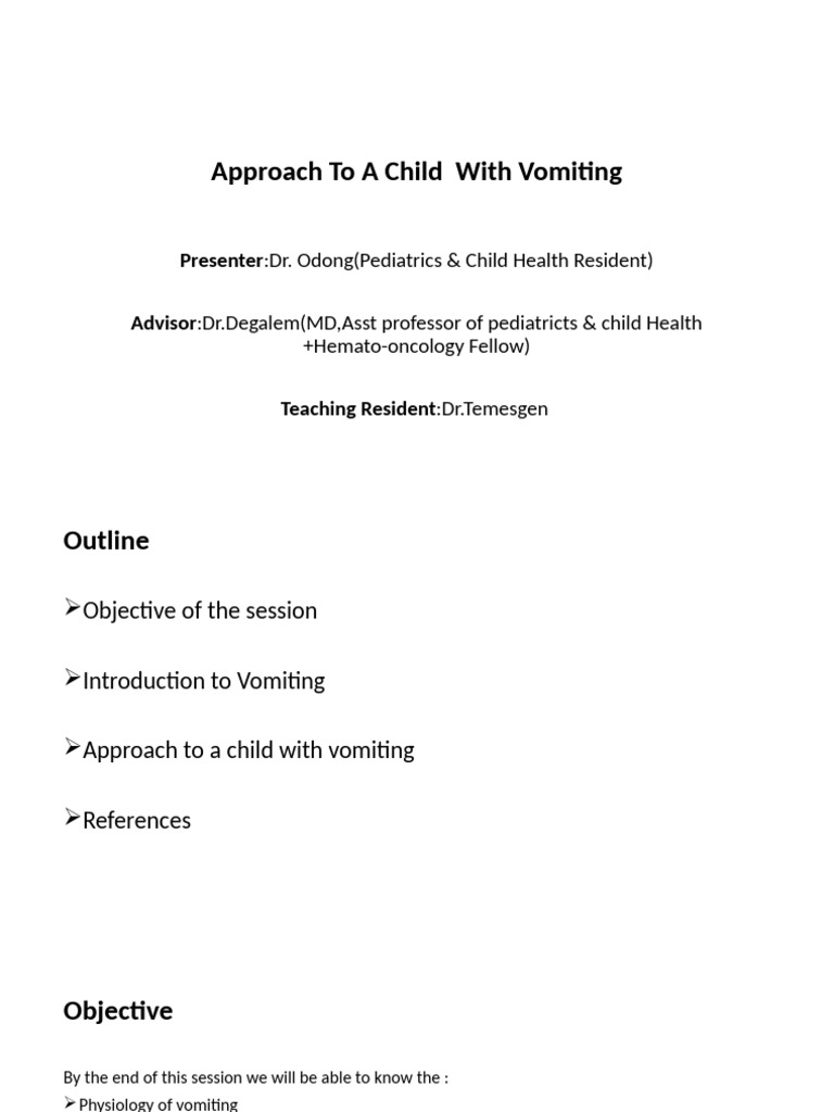 Approach To A Child With Vomiting | PDF | Vomiting | Nausea