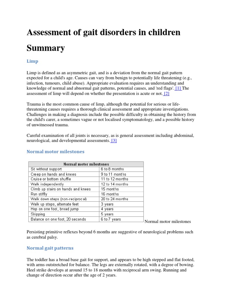 Gait Disorders Assessment in Children | PDF | Cerebral Palsy | Foot