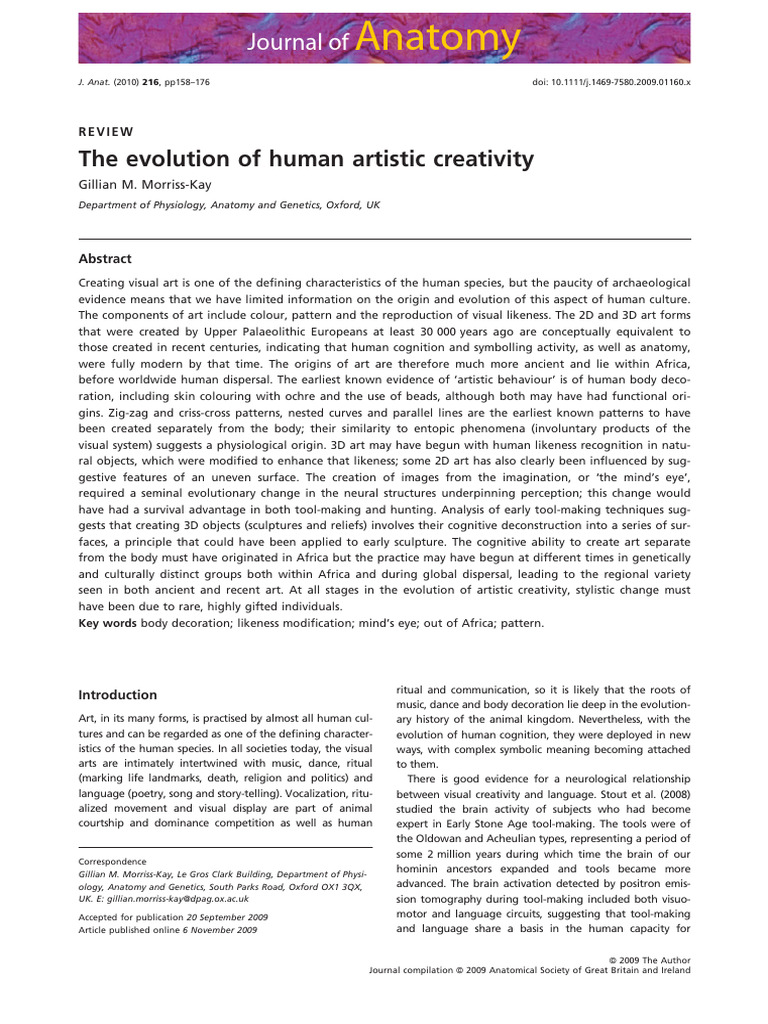 Journal of Anatomy - 2010 - Morriss Kay - The Evolution of Human ...