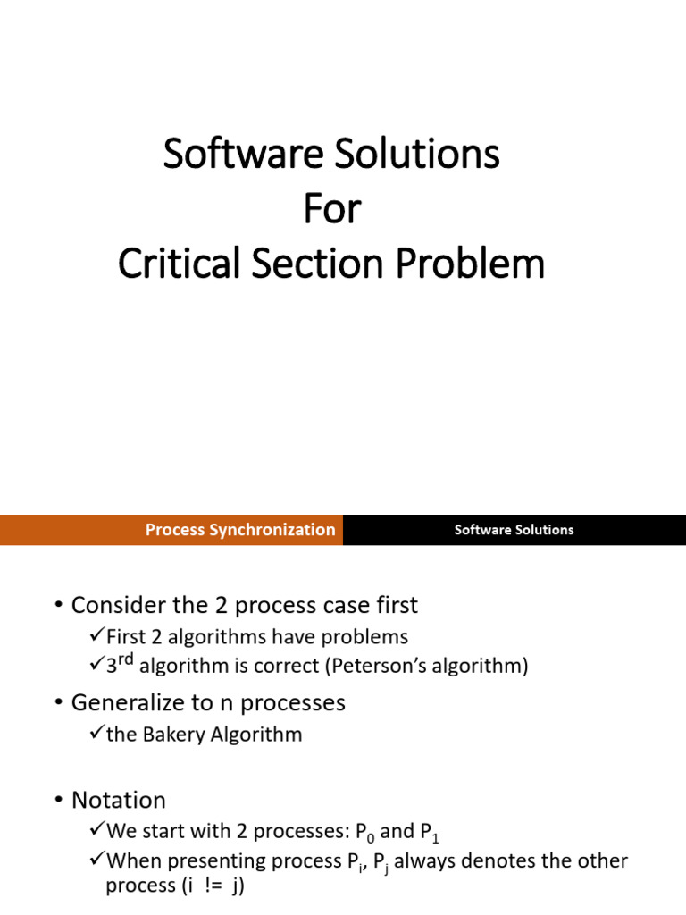 Software Solutions for Process Synchronization | PDF | Mathematical ...
