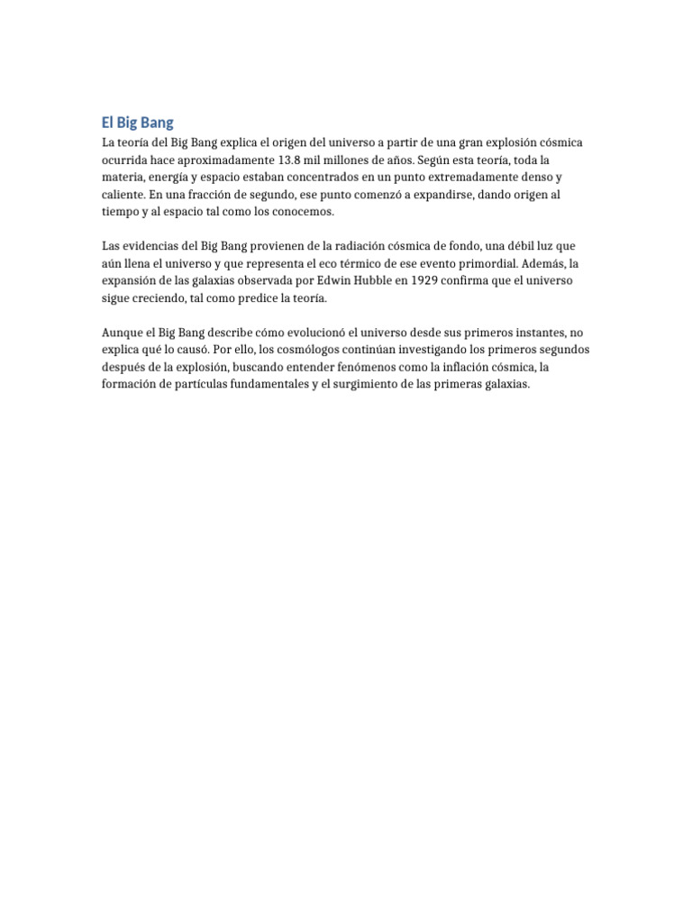 El Big Bang | PDF