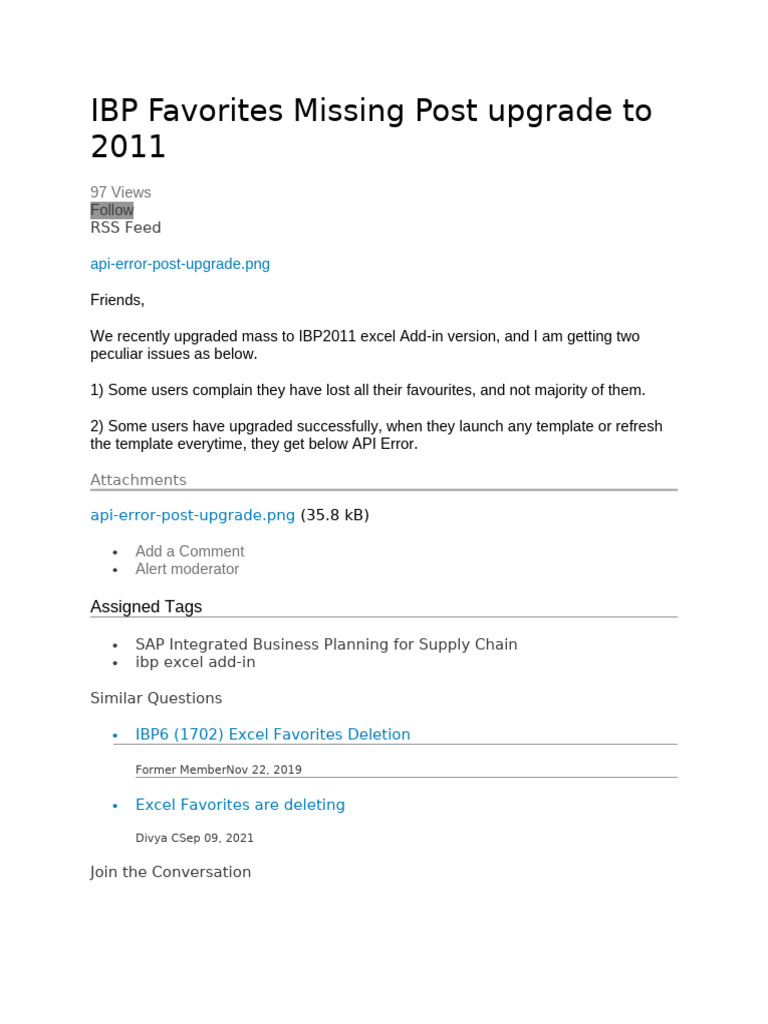 IBP2011 Excel Add-in Favorites Issue | PDF | Microsoft Excel | Visual ...