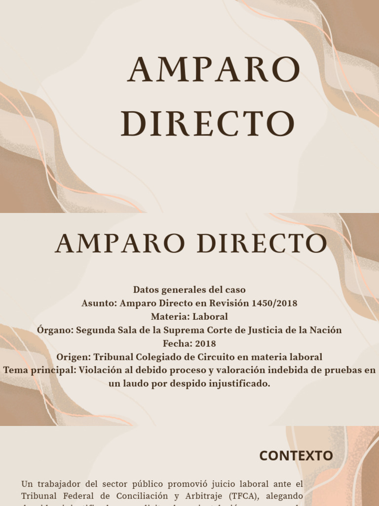 Amparo Directo por Despido Injustificado | PDF | Debido al proceso ...