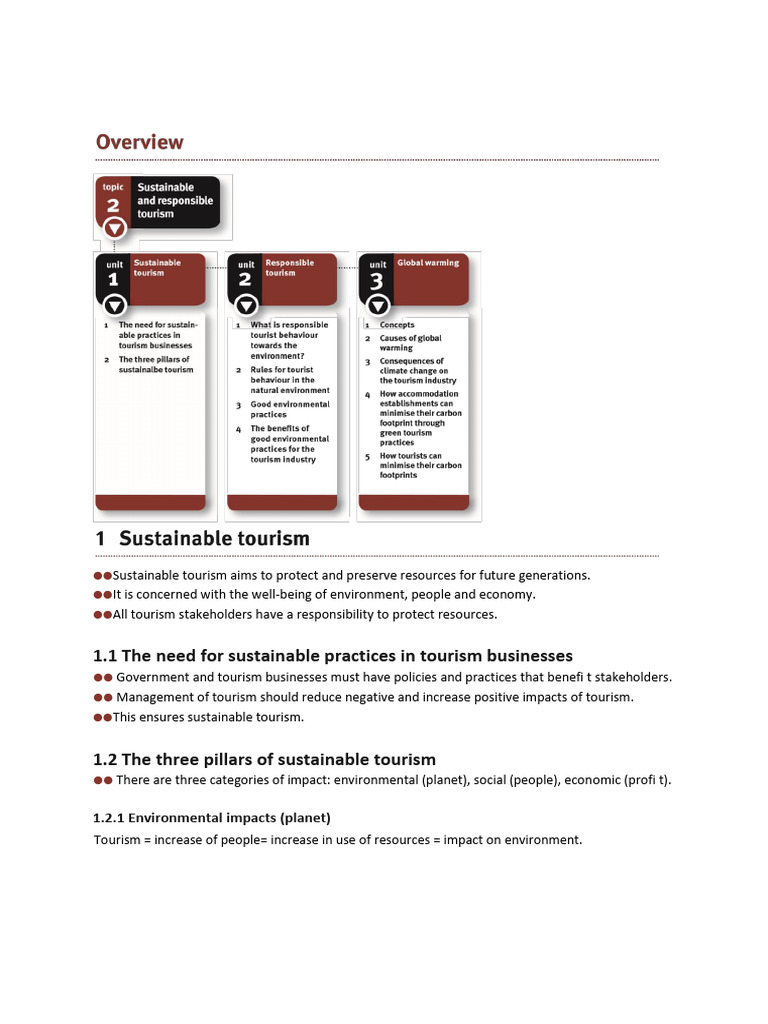 Sustainable Tourism Practices Explained | PDF | Climate Change | Carbon ...